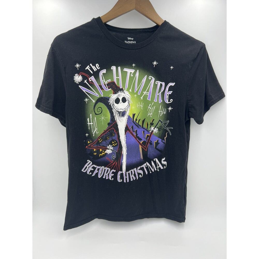 Disney's Tim Burton Nightmare Before Christmas Graphic Black T-shirt Size M